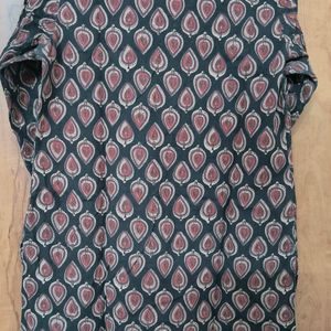 Coffee Brown Ajrakh Print Kurta