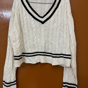 Korean Beige & black Pullover