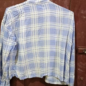 Blue Checked Formal Shirt Women