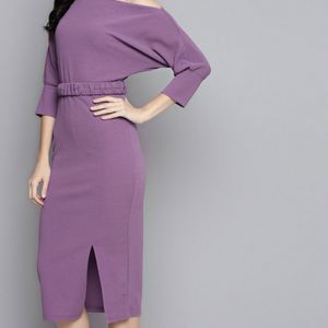 Sassafras Boat Neck Dress With Belt