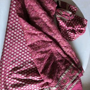 Maroon Georgette Saree