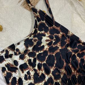 Animal Printed Bikini Top Size M