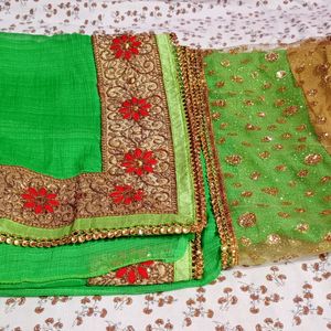 Wedding Saree+Green Bangle Free