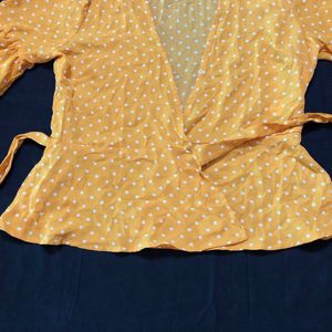 Forever 21 Mustard Wrap Top