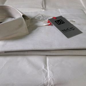 Men's White Formal Shirt Full Sleeves Office Wear