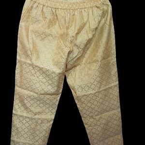 Morpankh Golden Beige Ankle Length Straight Pant