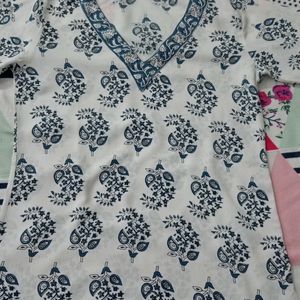 White Printed Kurti