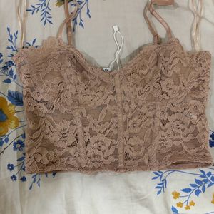 Zara Corsetry Inspired Lace Top