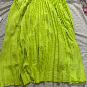 Pleated Neon Skirt