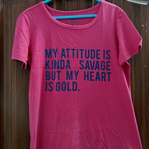 Pink Colour Savage Cool T Shirt