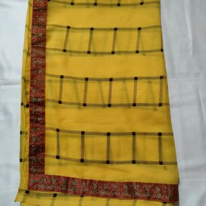 Yellow & Black Colore Daily Wear Saree