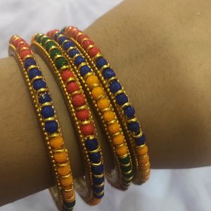 Glass Multicolor Bangles | Pair Of 4
