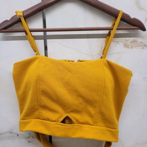 Mustard Top With Grey Cheetah Print Skirt