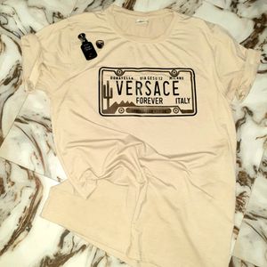 Versace on front print with leather touch