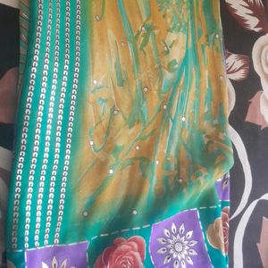 Beautiful Lavender 🪻 colour Foil Print Saree