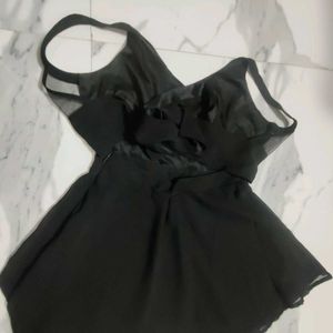 mini sexy dress with knotted back design