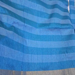 NEW Kanchi Semisilk Beautiful Blue Saree