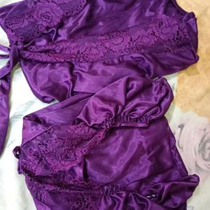 Free Size 2 Pic Unused New Purple Colour Nighty  Size Issue