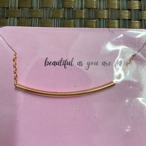 fahrya sleek line necklace in rose gold chain