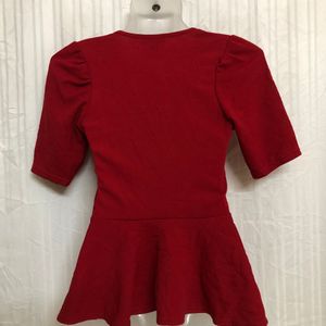 New Look Red Half Sleeve Top