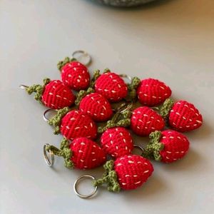 Crochet Strawberry Keychain 🍓