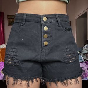 Black Denim Shorts