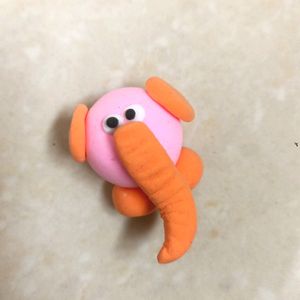 Cute Elephant Clay Keychain