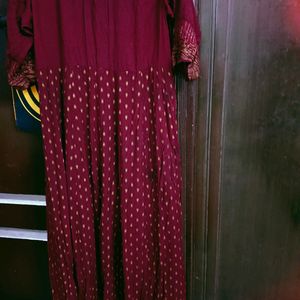 Xxl Ethnic Gown Heavy Flare