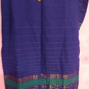 Rich Royal Blue Mangalgiri Cotton Kurti