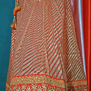 Price Reduced 🌟 Organge Heavy Lehenga Skirt✨