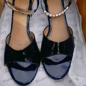 Black Denim Heels For Women