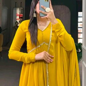 Frock Suit Yellow For Women