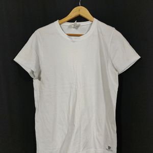 Women White Plain T-shirt | Bust 40| Length 26