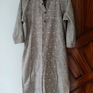 Cotton Collared A-line 3/4th Sleeves Kurti