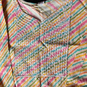 Multicoloured stripped kurta