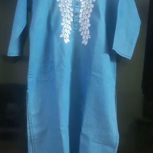 Denim Embroidery Kurta