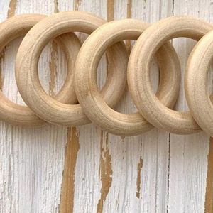 25 Pcs. of Wooden Round Loop Rings for Art & Craft