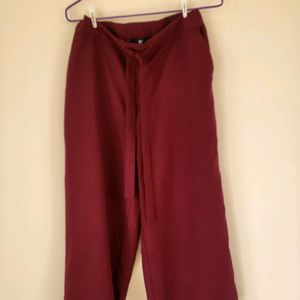 Maroon Culottes With Tie-up