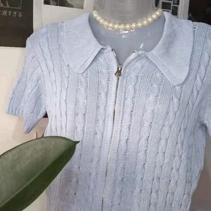 Sky Blue Knitted Top