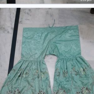 Beautiful Sea Green Sharara Suit For Girls