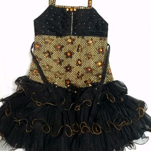 Pretty Black Party Dress For Girls (Age 4-6 Years)