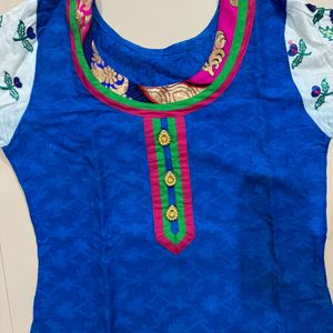 Blue Kurti With Work