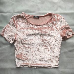 Velvet Peach Crop Top