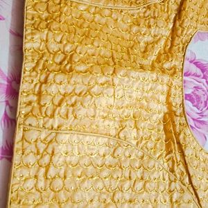 Designer Shortsleeve Blouse|Gold