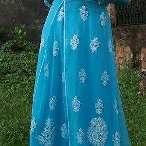 Lucknowi Chikankari Anarkali Kurti