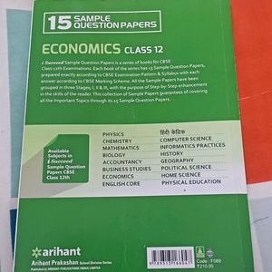 Sample Question Paper Economics Class 12