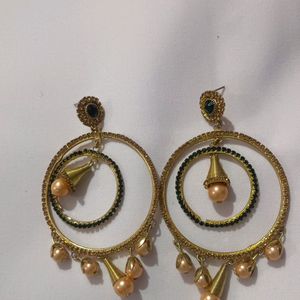 Golden And Green Earings