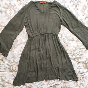 V Neck Fit & Flare Dress  (Large)