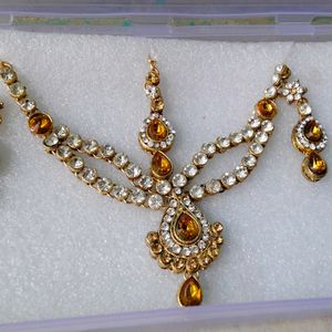 Artificial Diamond 😘Jewellery Set 💥With Mangtika