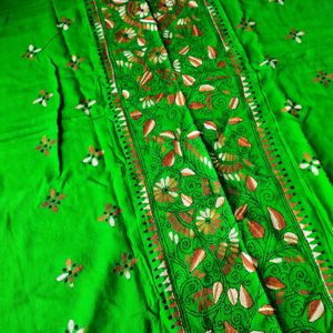 New Kantha Hand Embroidered Cotton Kurta Material